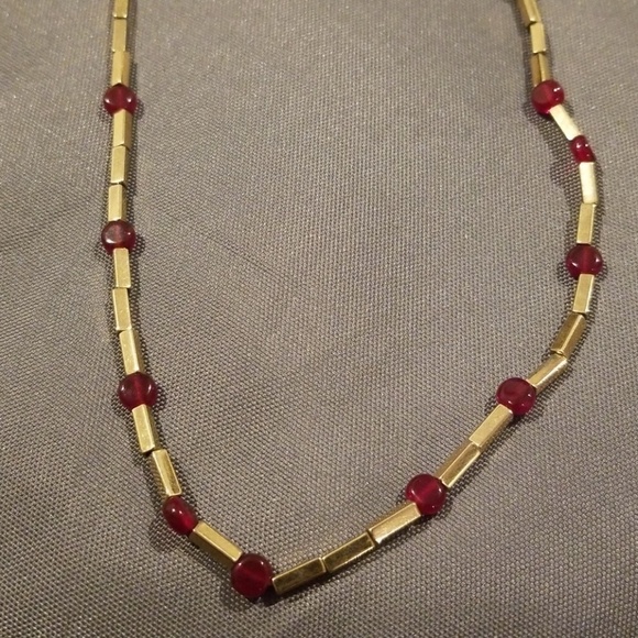 Red and Gold Bead Necklace - Picture 4 of 4